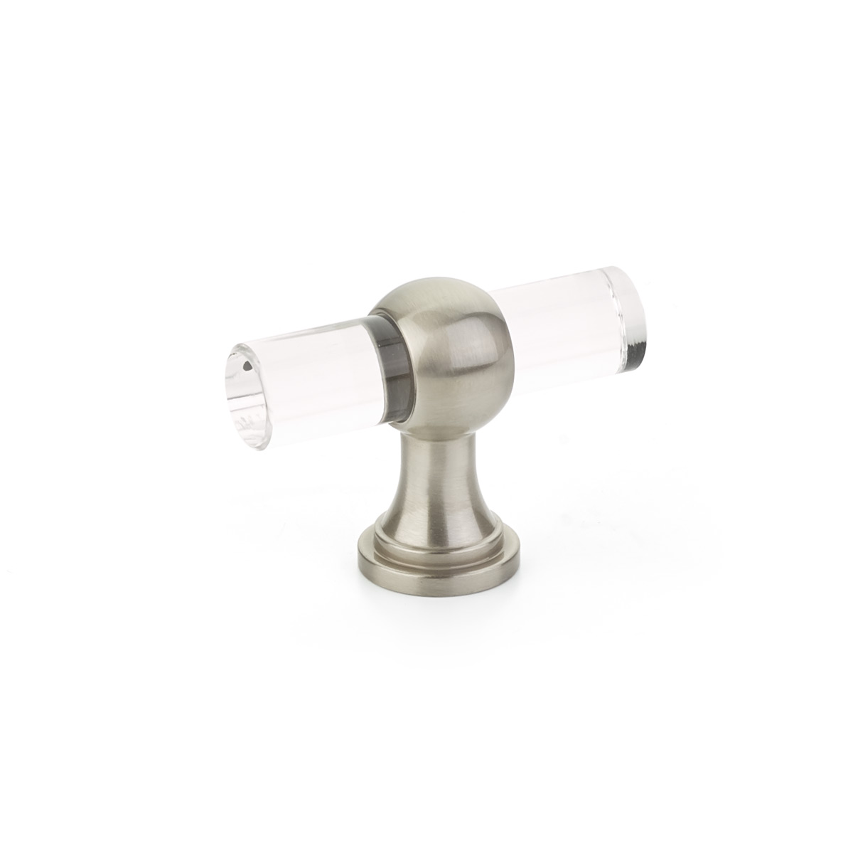 Schaub and Company Lumiere Transitional, Acrylic T-knob with Satin Nickel stem