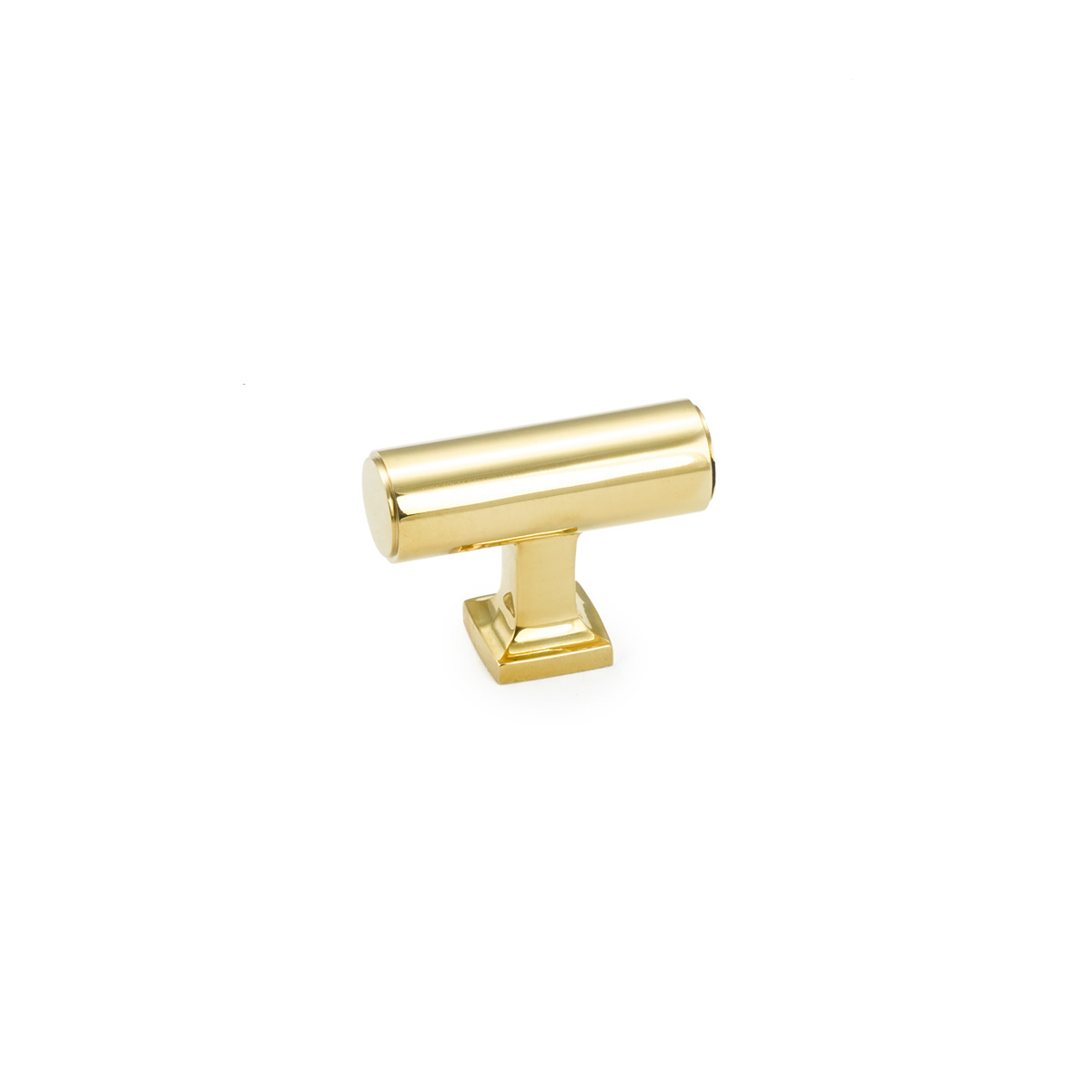 Schaub and Company Haniburton, T-Knob, Unlacquered Brass, 1-5/8"