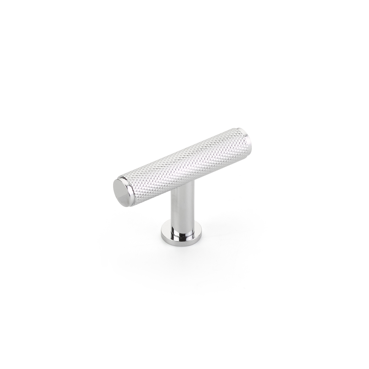 Schaub and Company Pub House, T-Knob, Knurled, Polished Chrome, 2"