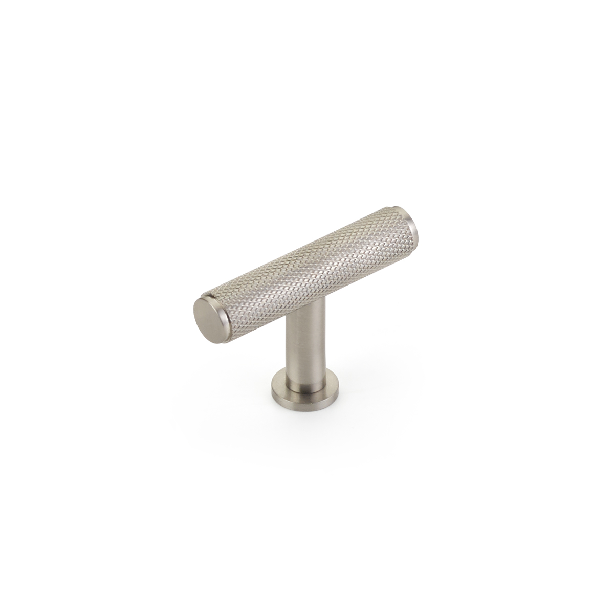Schaub and Company Pub House, T-Knob, Knurled, Brushed Nickel, 2"