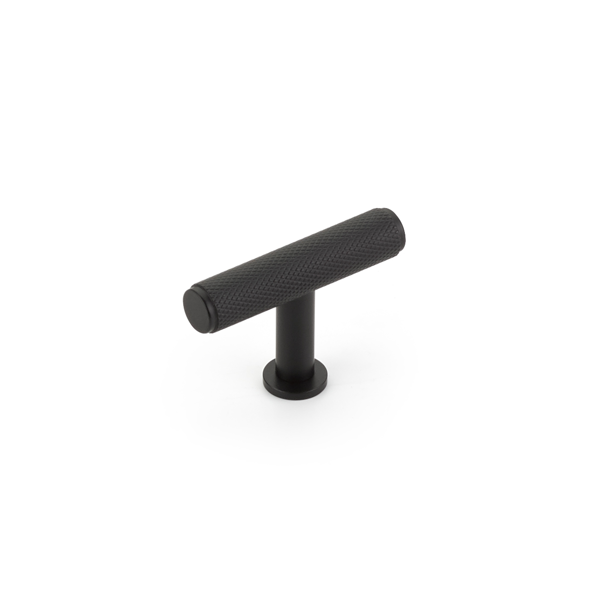 Schaub and Company Pub House, T-Knob, Knurled, Matte Black, 2"