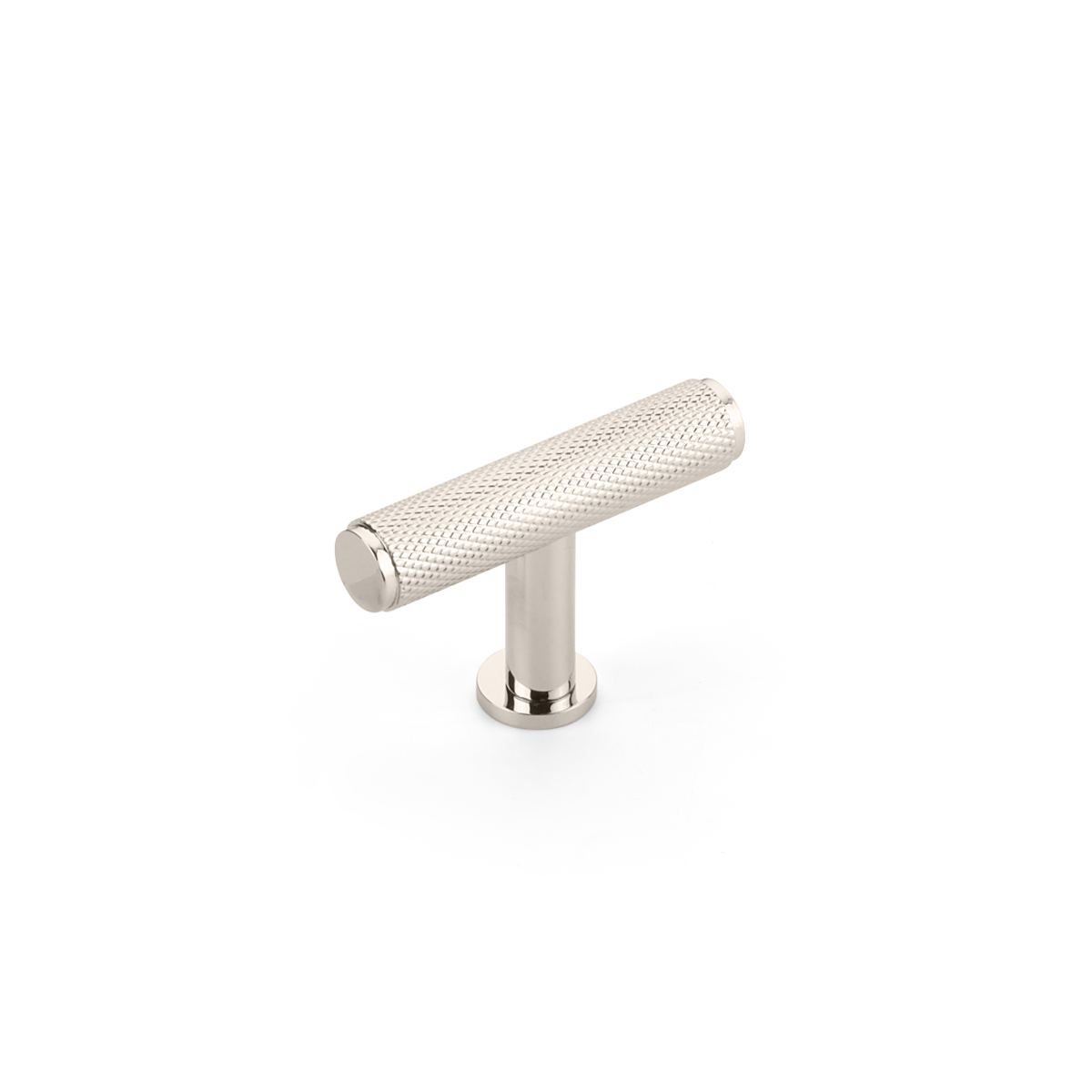 Schaub and Company Pub House, T-Knob, Knurled, Polished Nickel, 2"