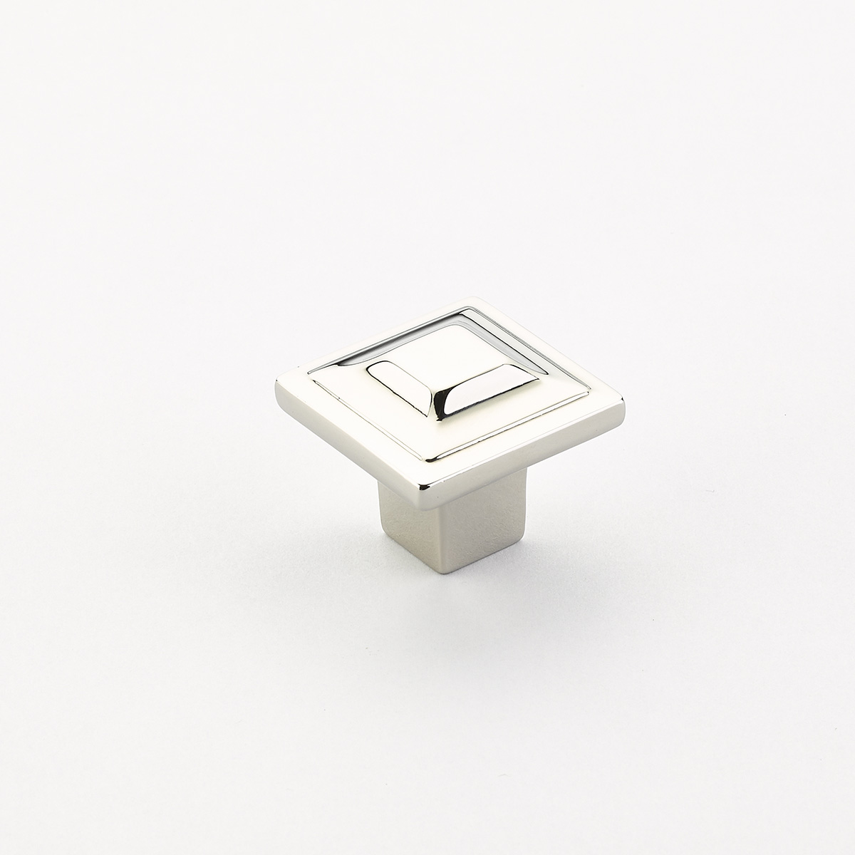 Schaub and Company Menlo Park, Square Knob, Polished Nickel, 1-1/4"