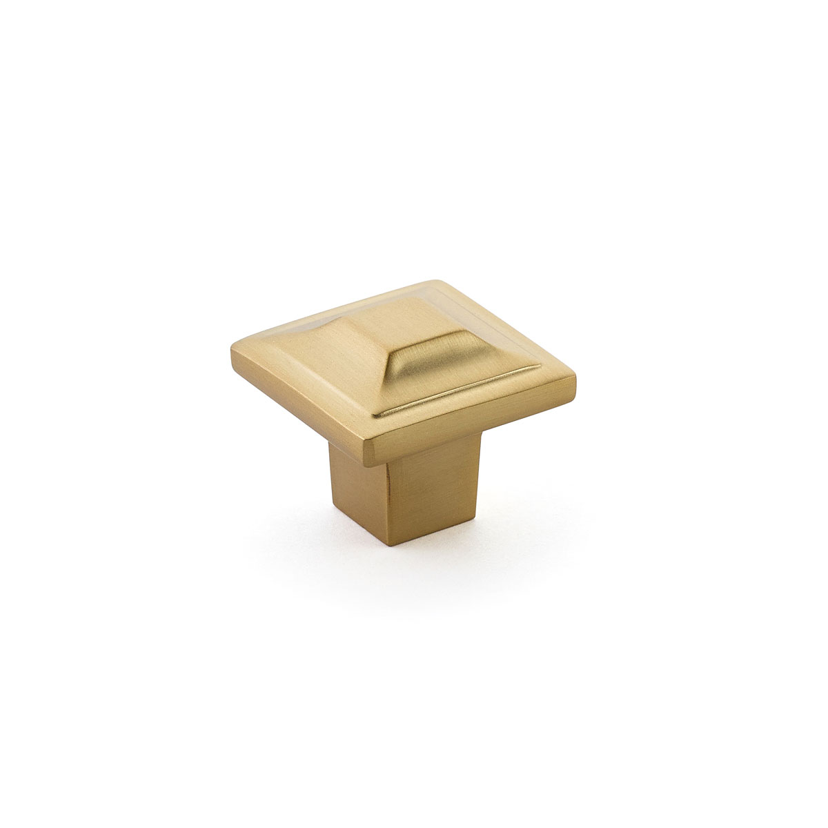 Schaub and Company Menlo Park, Square Knob, Signature Satin Brass, 1-1/4"