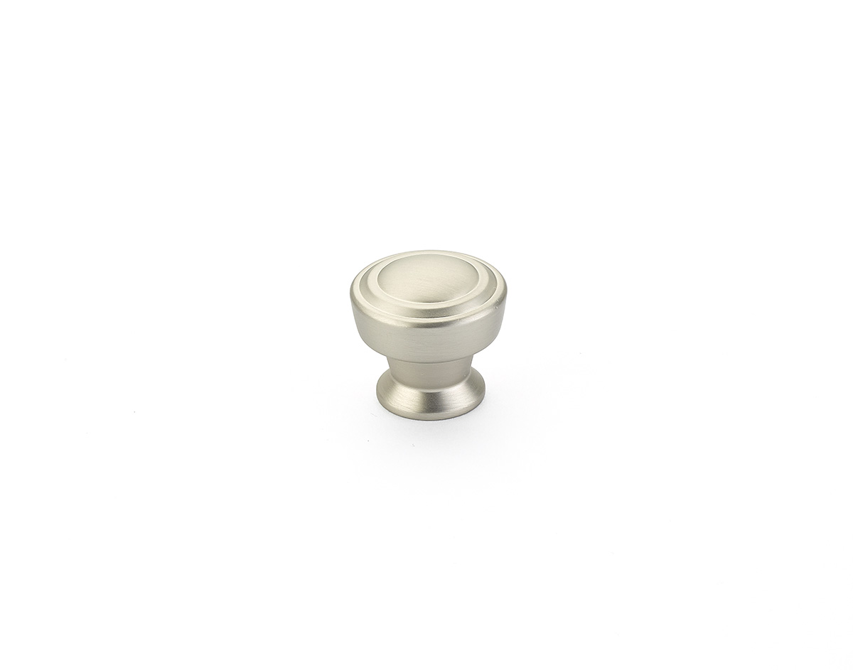 Schaub and Company Menlo Park, Stepped Round Knob, Satin Nickel, 1-1/4"