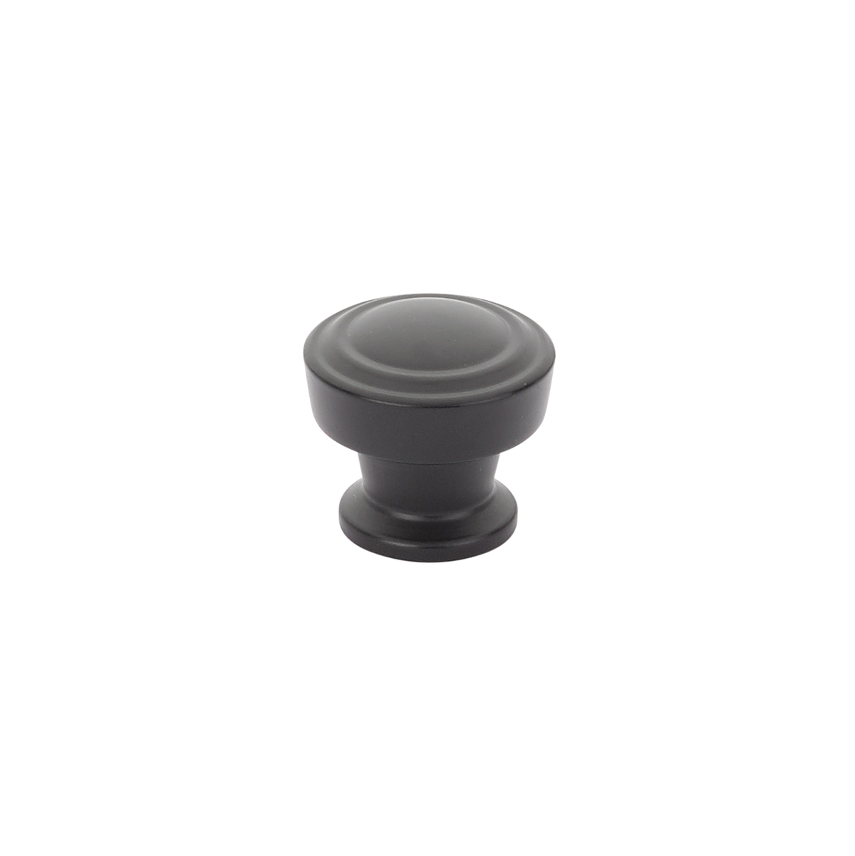 Schaub and Company Menlo Park, Stepped Round Knob, Matte Black, 1-1/4"