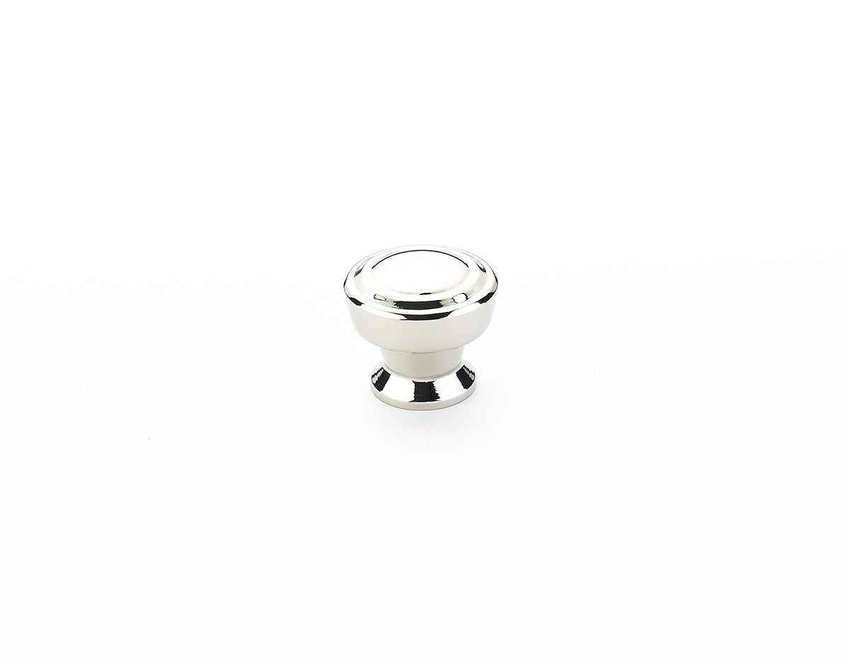 Schaub and Company Menlo Park, Stepped Round Knob, Polished Nickel, 1-1/4"