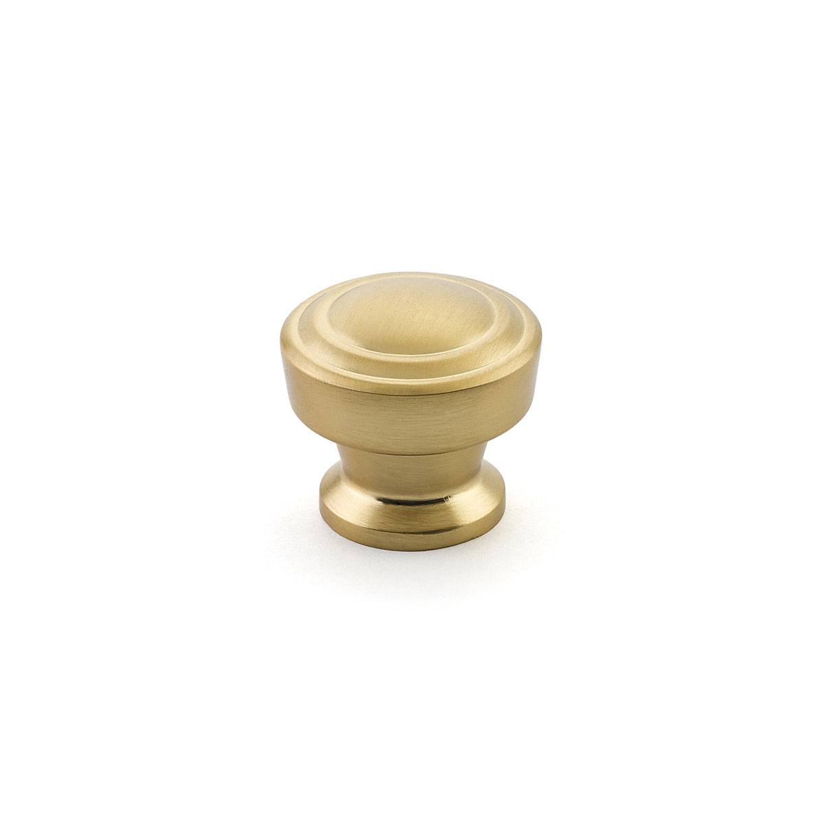 Schaub and Company Menlo Park, Stepped Round Knob, Signature Satin Brass, 1-1/4"