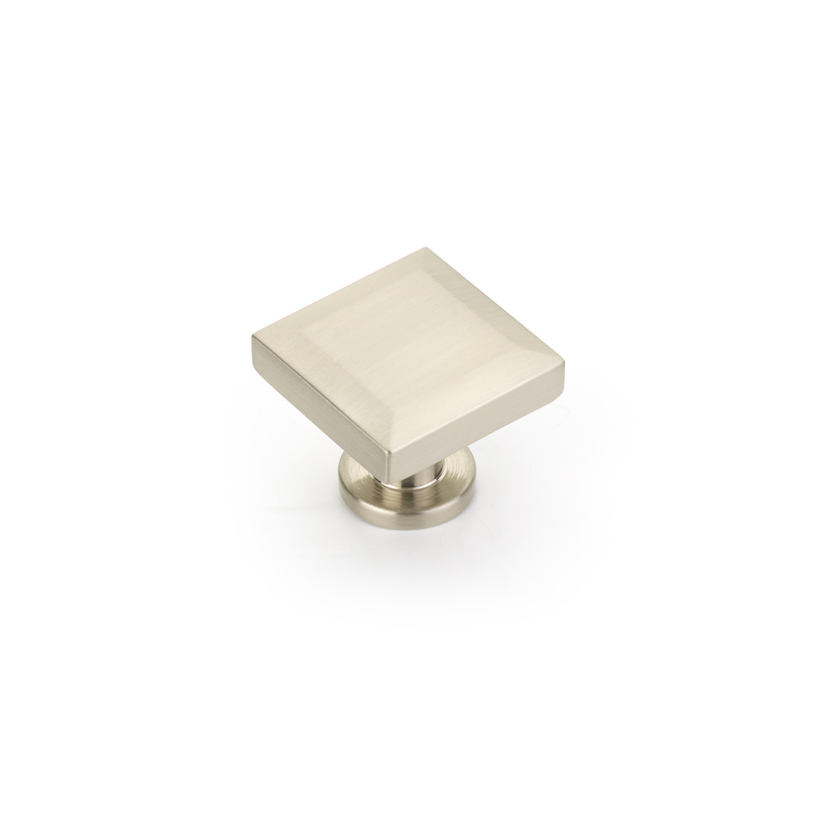 Schaub and Company Heathrow, Square Knob, Brushed Nickel, 1-1/4"