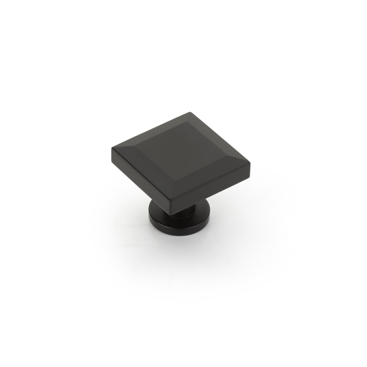 Schaub and Company Heathrow, Square Knob, Matte Black, 1-1/4"