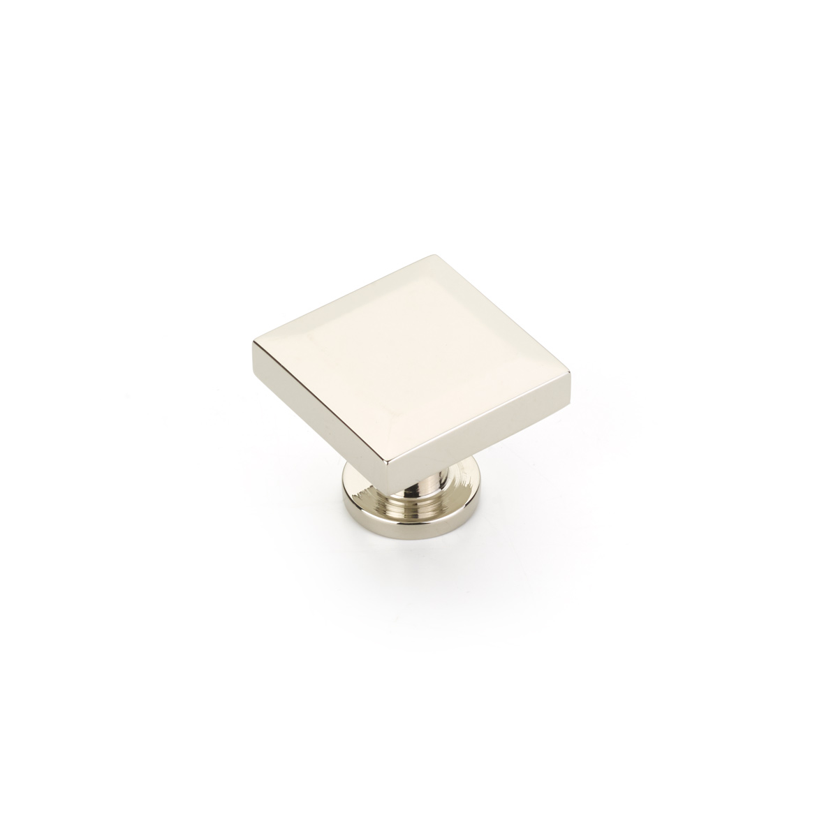Schaub and Company Heathrow, Square Knob, Polished Nickel, 1-1/4"