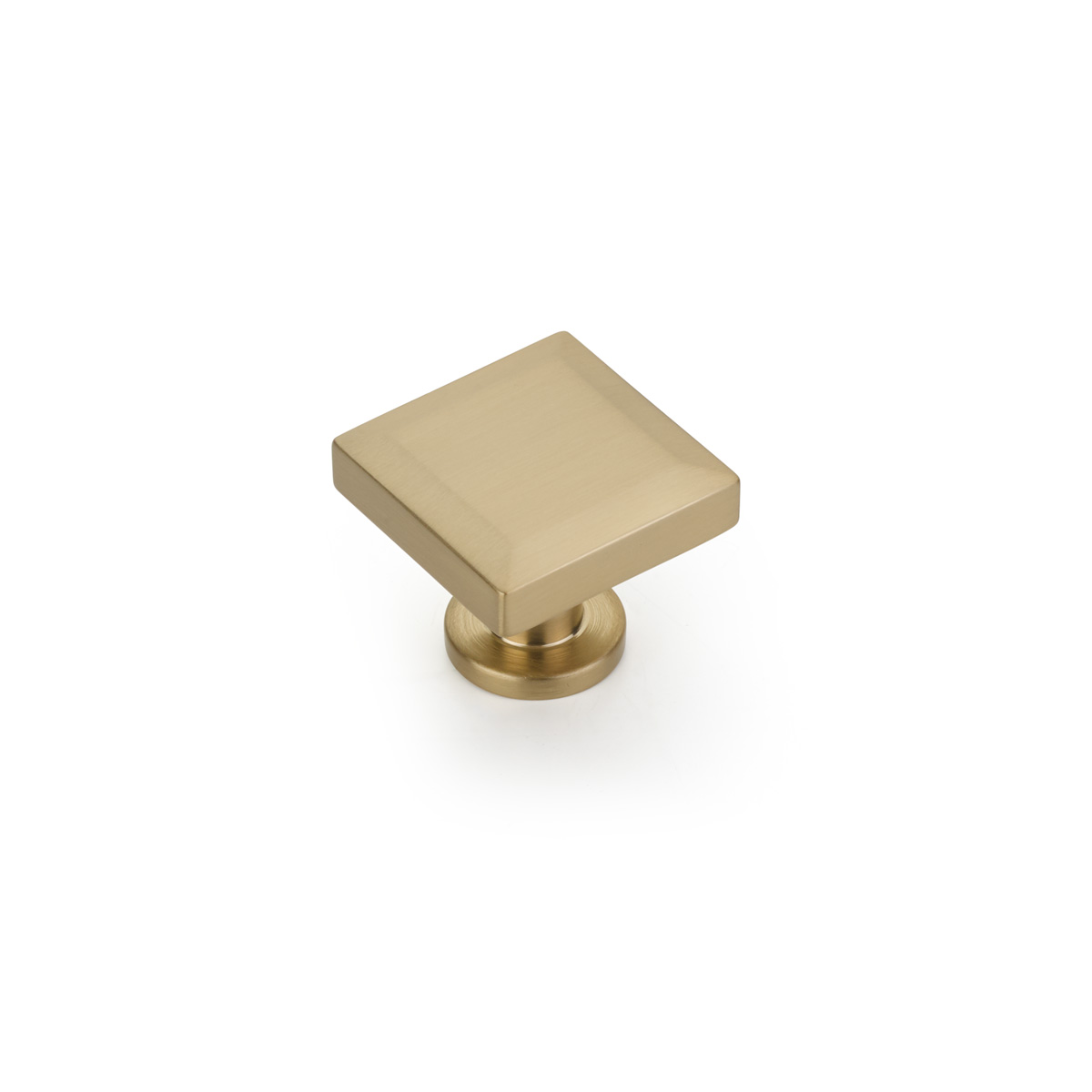 Schaub and Company Heathrow, Square Knob, Signature Satin Brass, 1-1/4"