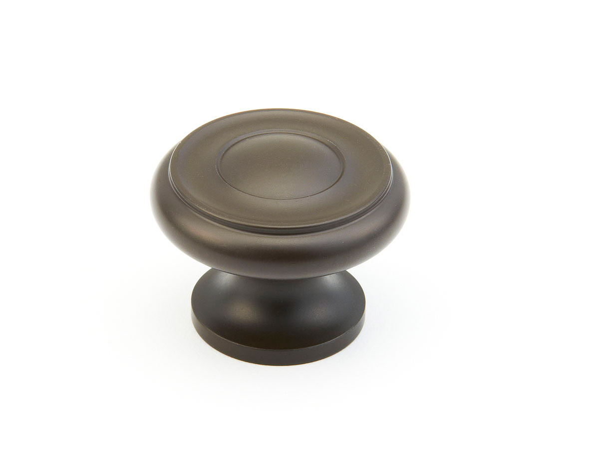 Schaub and Company Traditional / Colonial, Stepped Round Knob, Oil Rubbed Bronze, 1-1/4" dia