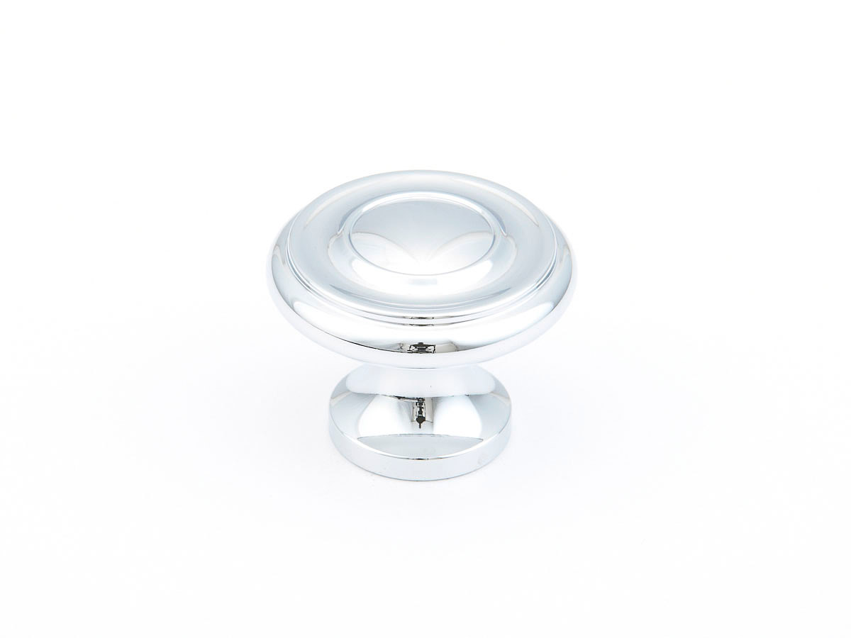 Schaub and Company Traditional / Colonial, Stepped Round Knob, Polished Chrome, 1-1/4" dia
