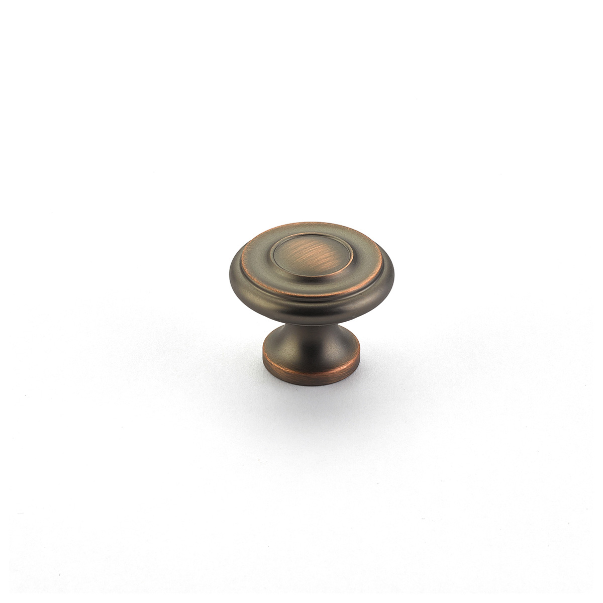 Schaub and Company Traditional / Colonial, Stepped Round Knob, Aurora Bronze, 1-1/4" dia