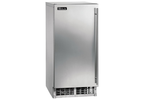 Perlick 15" ADA height compliant Clear Ice Maker with pump stainless steel solid door, hinge right