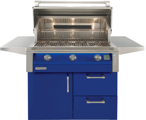 Alfresco 36″ Cart Grill, 3 Burner, Rotis, Smoker, SearZone™, Double Doors w/ Drawers- LP