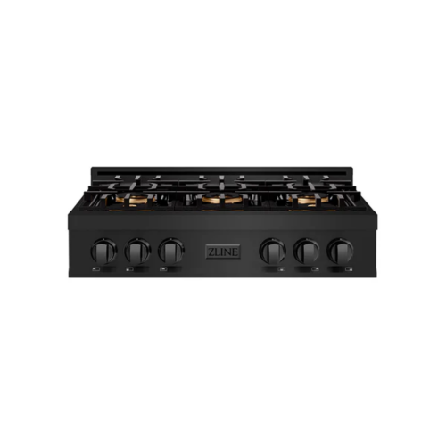 ZLINE ZLINE 36 in. Classic Gas Rangetop with 6 Burner DuoPro Cooktop in Black Stainless Steel 