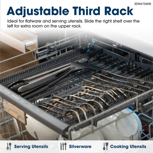 Model: SDW6736MS | Sharp Appliances 24 in. Stainless Steel 47dB Dishwasher Model: SDW6736MS | Sharp Appliances 24 in. Stainless Steel 47dB Dishwasher