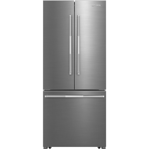 Smeg 30" Freestanding French Door Refrigerator w/handles 