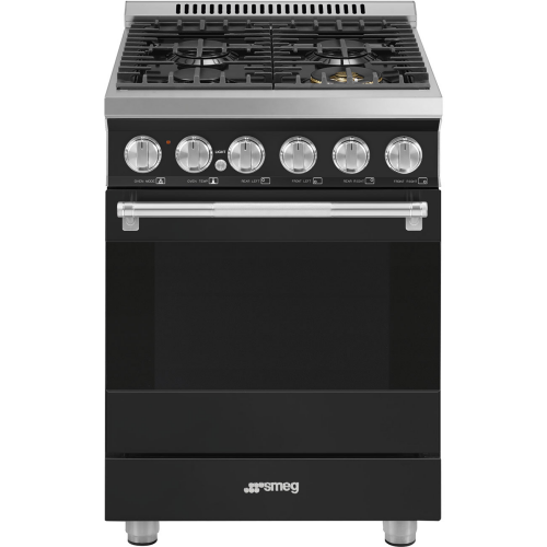 Smeg Smeg Professional Range, 24" - ALL GAS      Matte Black