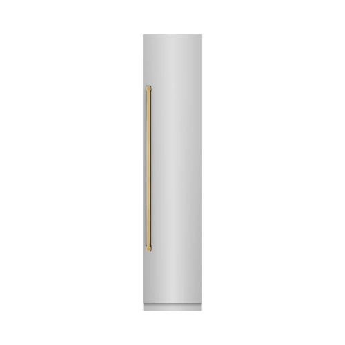 ZLINE ZLINE Autograph Edition 18 in. 8.6 cu. ft. Right Hinge Column Freezer in Stainless Steel with Graphite Gray Interior and Polished Gold Accents (RCFVRZ-30418-G)