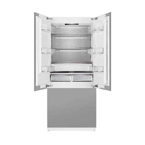 Elica 36" French Door, Bottom Mount, Panel Ready, 19.6 cf Refrigerator, 83 9/16 tall x 35 3/4" wide x 23 5/16" deep, 36/container