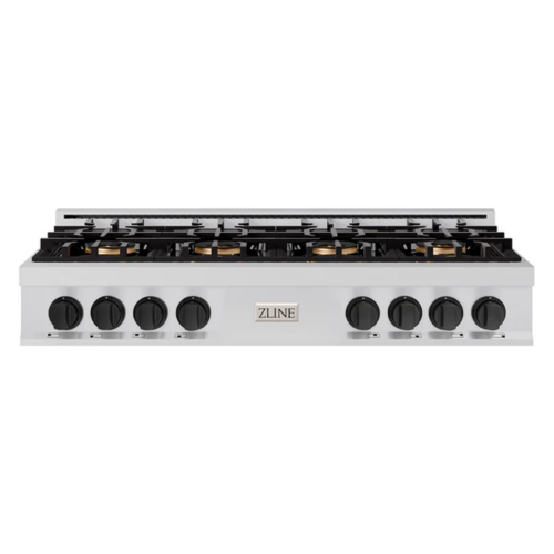 ZLINE ZLINE Autograph Edition 48 in. Classic Gas Rangetop with 8 Burner DuoPro™ Cooktop in Stainless Steel and Matte Black Accents