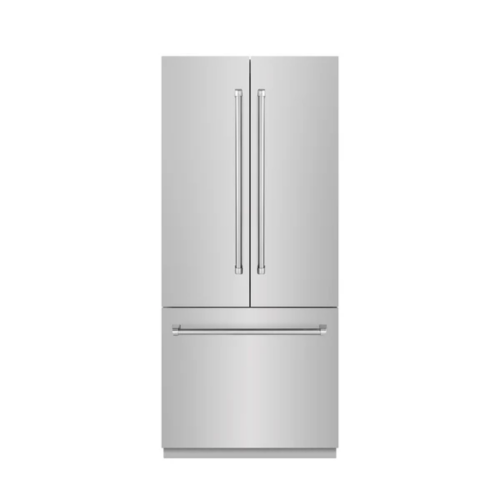 ZLINE ZLINE 36 in. 19.6 cu. ft. French Door Built-In Bottom Freezer Refrigerator with Water Dispenser and Ice Maker in Satin Stainless Steel with Stainless Steel Interior