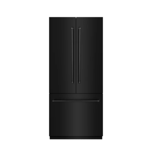 ZLINE ZLINE 36 in. 19.6 cu. ft. French Door Built-In Bottom Freezer Refrigerator with Water Dispenser and Ice Maker in Black Stainless Steel with Stainless Steel Interior
