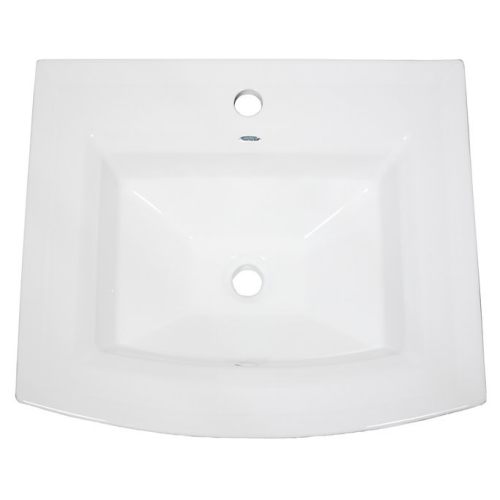 Nantucket Sinks Great Point Collection - 23 Inch Rectangular Drop-In Ceramic Vanity Sink - Single Hole