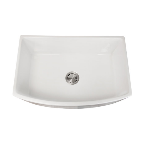 Nantucket Sinks Vineyard Collection - Nantucket Sinks' 30 Inch White Farmhouse Fireclay Sink with Curved Apron Front