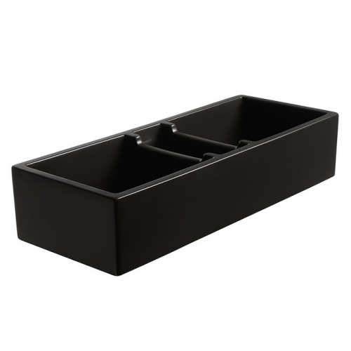 Nantucket Sinks Cape Collection - 47.25 Inch Farmhouse Apron Fireclay Sink, Matte Black Finish