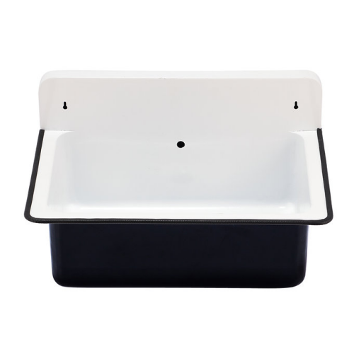 Nantucket Sinks Anchor Collection - Wallmount Iron Bucket Sink- With Overflow, Black Finish