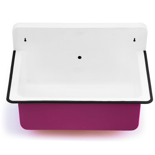 Nantucket Sinks Anchor Collection - Wallmount Iron Bucket Sink- With Overflow, Pink Finish