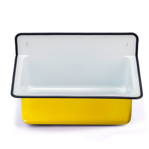 Nantucket Sinks Anchor Collection - Wallmount Iron Bucket Sink- No Overflow, Yellow Finish