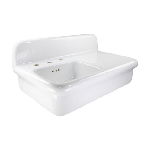 Nantucket Sinks Victorian Collection - Fireclay Bath Sink with Overflow , All White