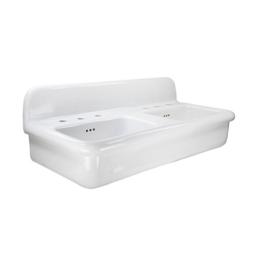 Nantucket Sinks Victorian Collection - Fireclay Double Bowl Bath Sink, Finished In All White