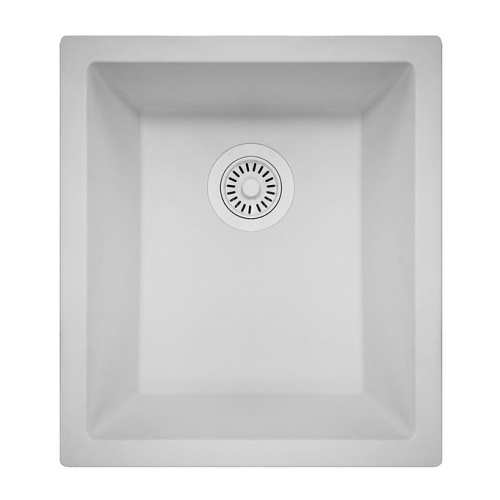 Nantucket Sinks Rockport Collection - 15 x18" Single Bowl Dualmount Granite Composite Bar-Prep Sink, White