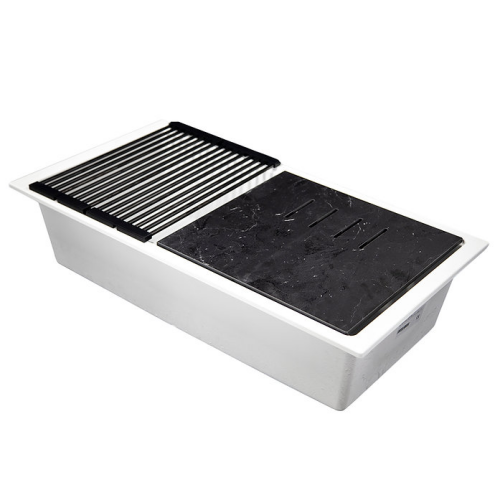 Nantucket Sinks Plymouth Collection - Large Single Bowl Prep Station Undermount Granite Composite