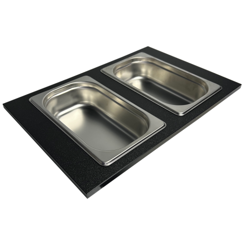 Nantucket Sinks Premium Kitchen Sink Accessories - Black HDPE Cutting Board With Stainless Steal Bins