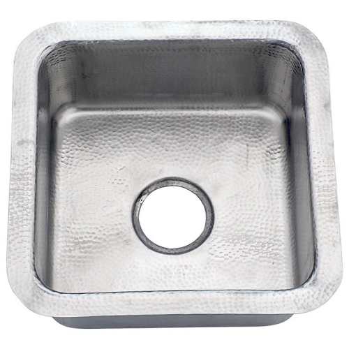 Nantucket Sinks Brightwork Collection - Dual Mount Hammered Bar Sink Stainless Steel Satin-Matte Finish