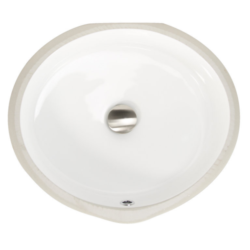Nantucket Sinks Great Point Collection - Flat Bottom Oval Vitreous China Bath Undermount Sink, White